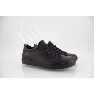 Ecco Soft Classic Sneaker Black Leather Women Size 36EU 5/5.5 US Lace Up Shoes
